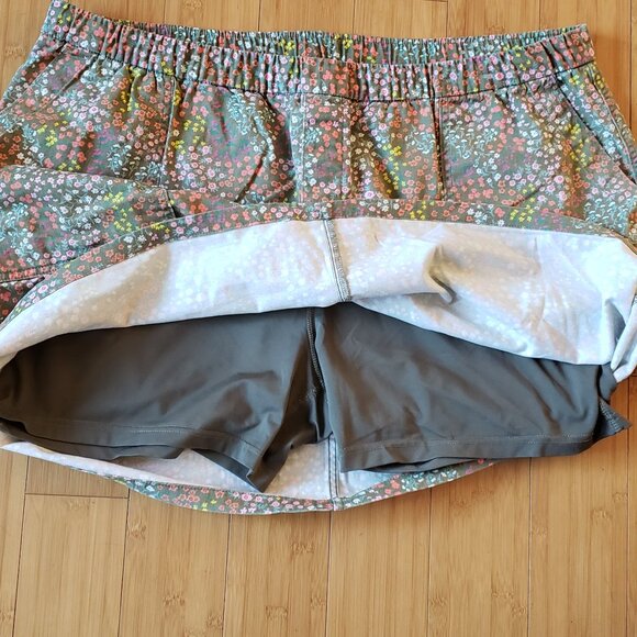 22W Lands' End Skort - Floral Print Chino Cotton Skirt-Skort Knee-Length - Picture 4 of 8